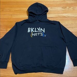 NBA x Nike Brooklyn Nets Basketball Pullover Hoodie Black Size XXL New York